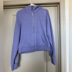 Purple half-zip cropped pullover